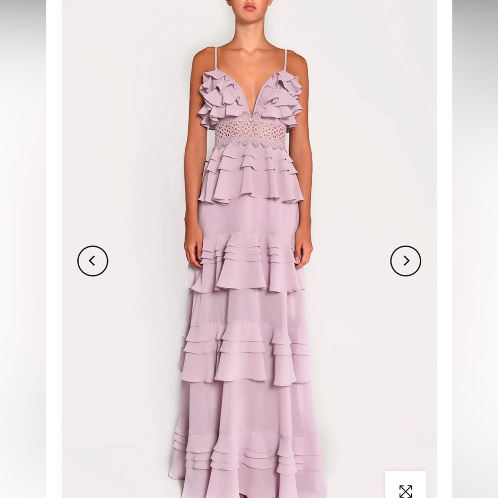 Lavender Ruffled Tiered Maxi Gown